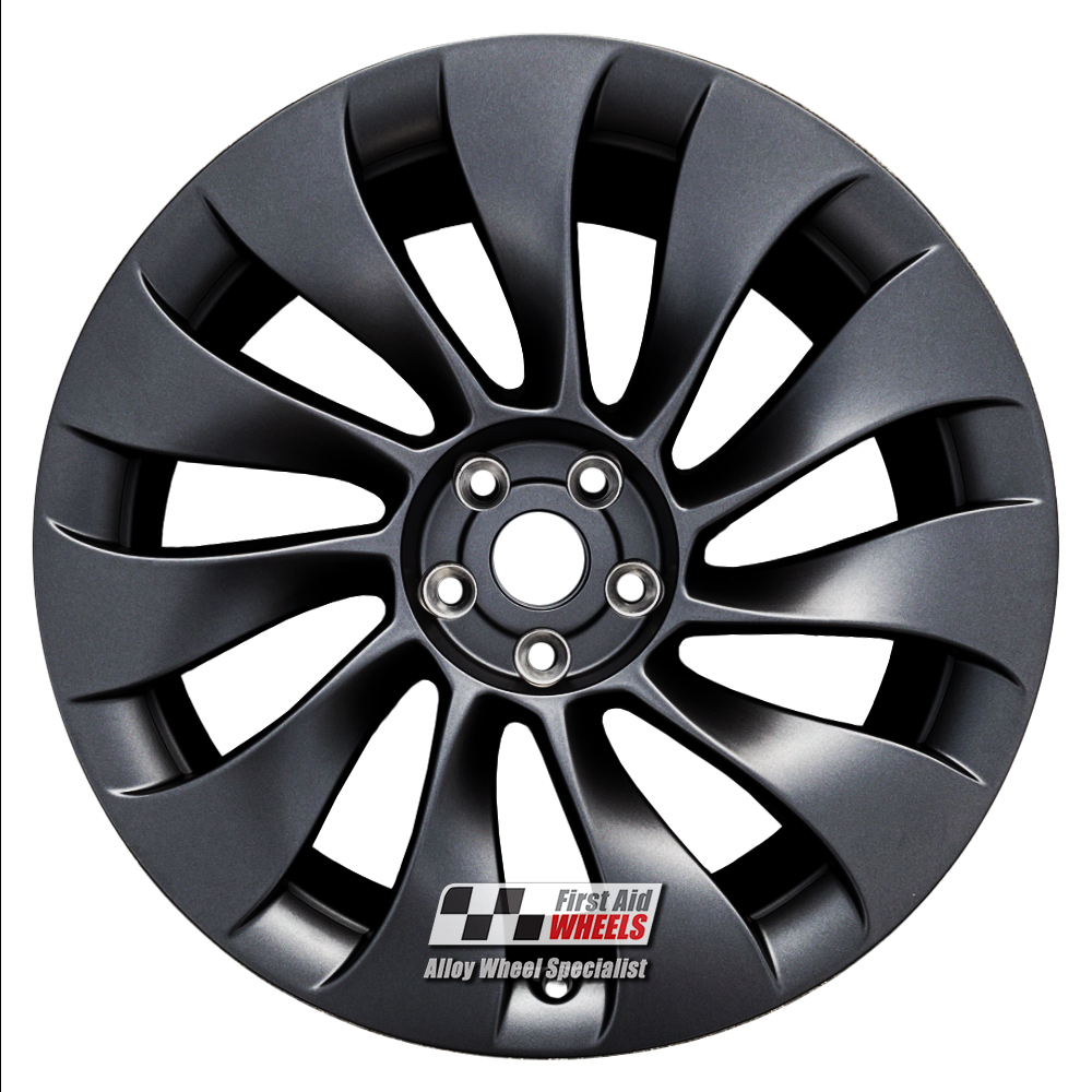 R597SG EXCHANGE SERVICE - TESLA MODEL 3 4x20" GENUINE UBERTURBINE SATIN GREY ALLOY WHEELS