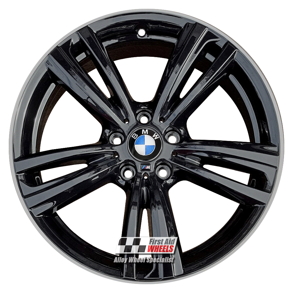 R345BGD EXCHANGE SERVICE - BMW 3 / 4 SERIES 4x19" GENUINE 442M BLACK DIAMOND CUT ALLOY WHEELS