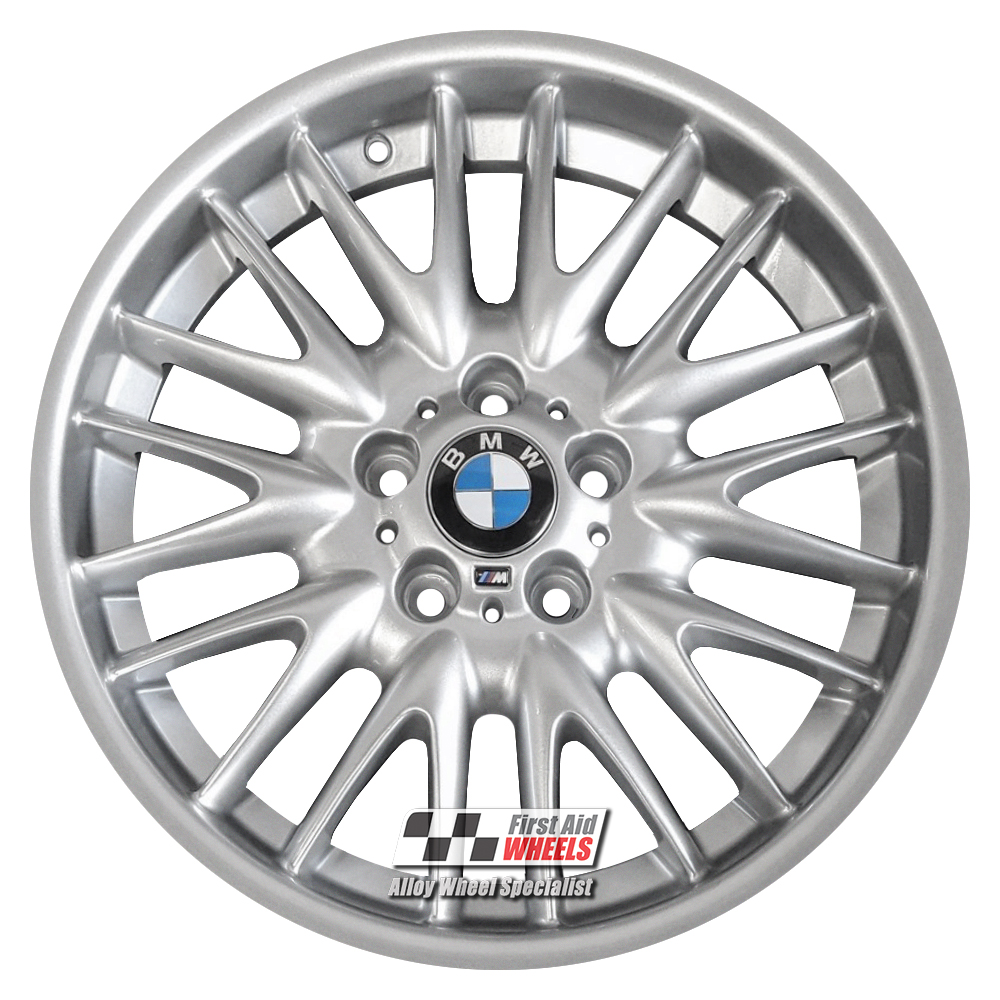 R100S EXCHANGE SERVICE - BMW 3 E46 4x18" GENUINE STYLE 72M MV1 SILVER ALLOY WHEELS