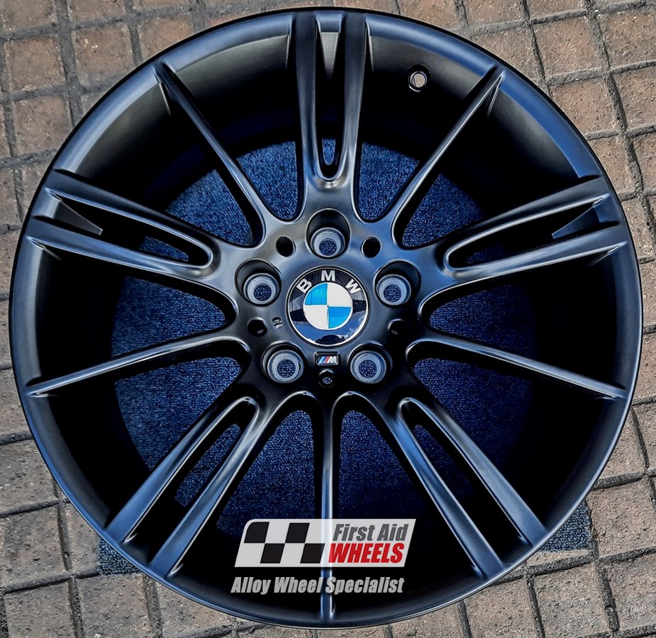 R103SB EXCHANGE SERVICE - BMW 3 SERIES 4x18" GENUINE STYLE 193M MV3 SATIN BLACK ALLOY WHEELS