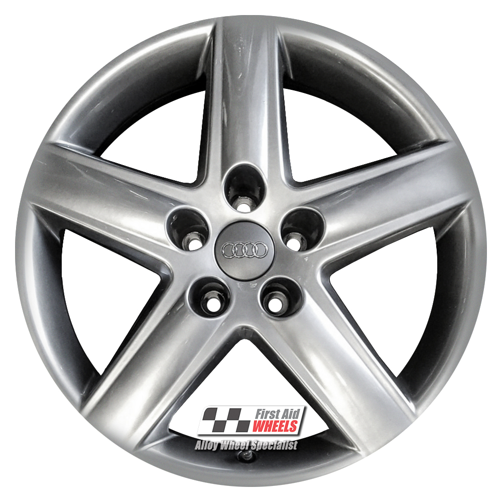 R114A EXCHANGE SERVICE - AUDI A3 8P 4x17 GENUINE 5 SPOKE ANTHRACITE ALLOY  WHEELS