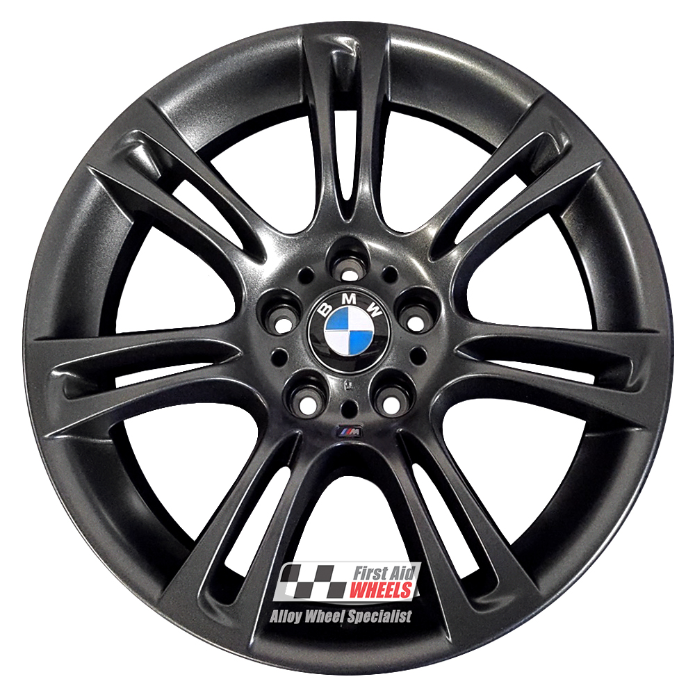 R117LSS EXCHANGE SERVICE - BMW 5 6 SERIES 4x18" GENUINE 350M LOTUS SPARKLE SATIN ALLOY WHEELS