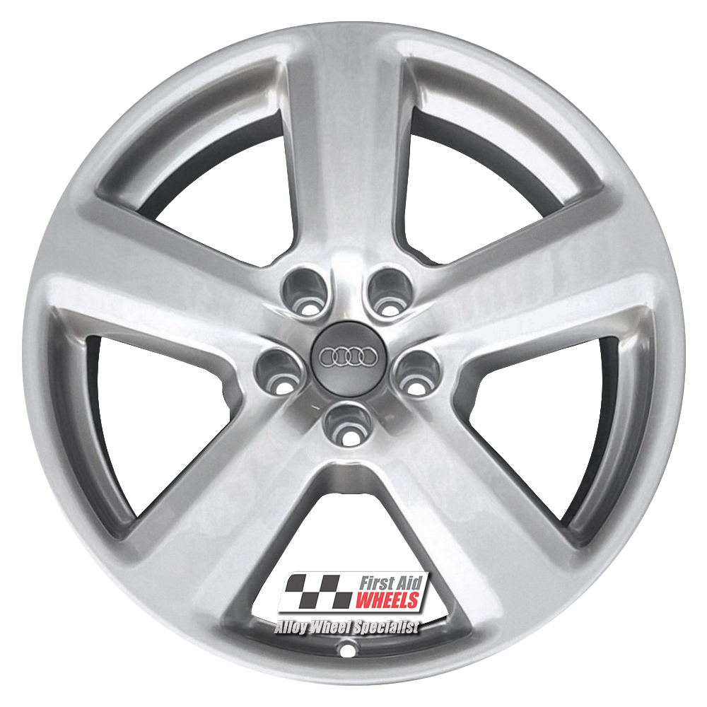 R119S EXCHANGE SERVICE - AUDI A4 A6 4x18" GENUINE S-LINE 5 SPOKE SILVER ALLOY WHEELS