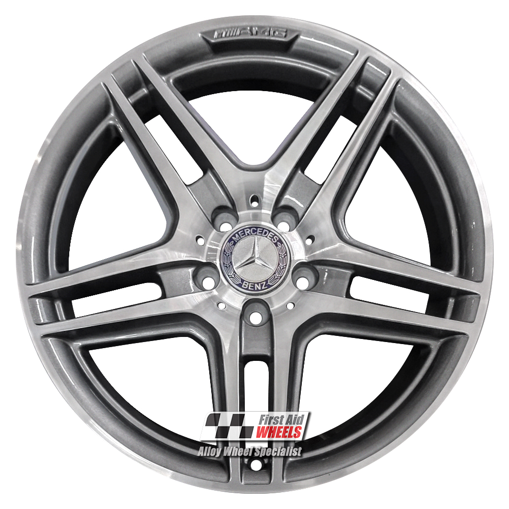 R121DCG EXCHANGE SERVICE - MERCEDES C CLASS 4x18" GENUINE AMG IV GREY DIAMOND CUT ALLOY WHEELS