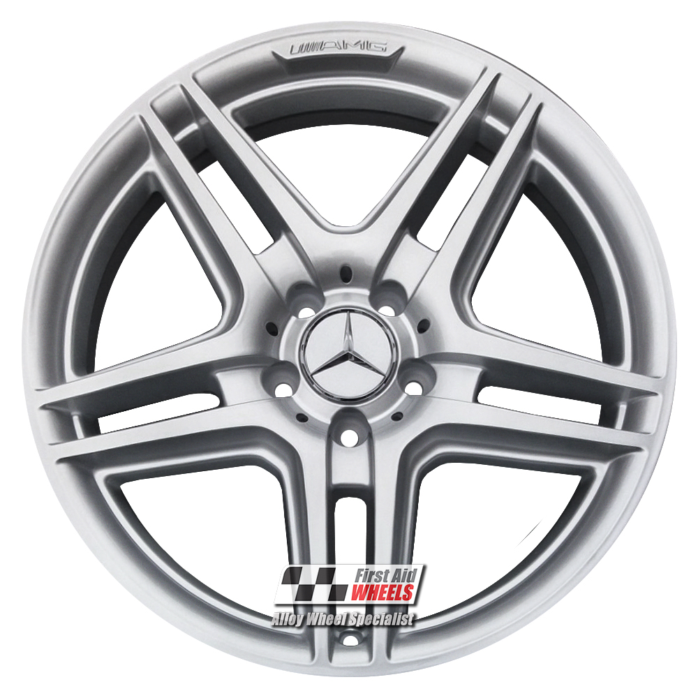 R121S EXCHANGE SERVICE - MERCEDES C CLASS 4x18" GENUINE AMG IV SILVER ALLOY WHEELS