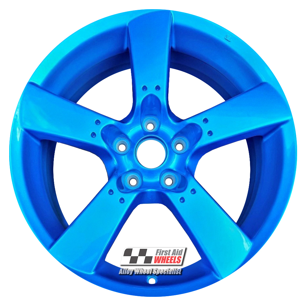 R142BL EXCHANGE SERVICE - MAZDA RX8 4x18" GENUINE 5 SPOKE METALLIC BLUE ALLOY WHEELS