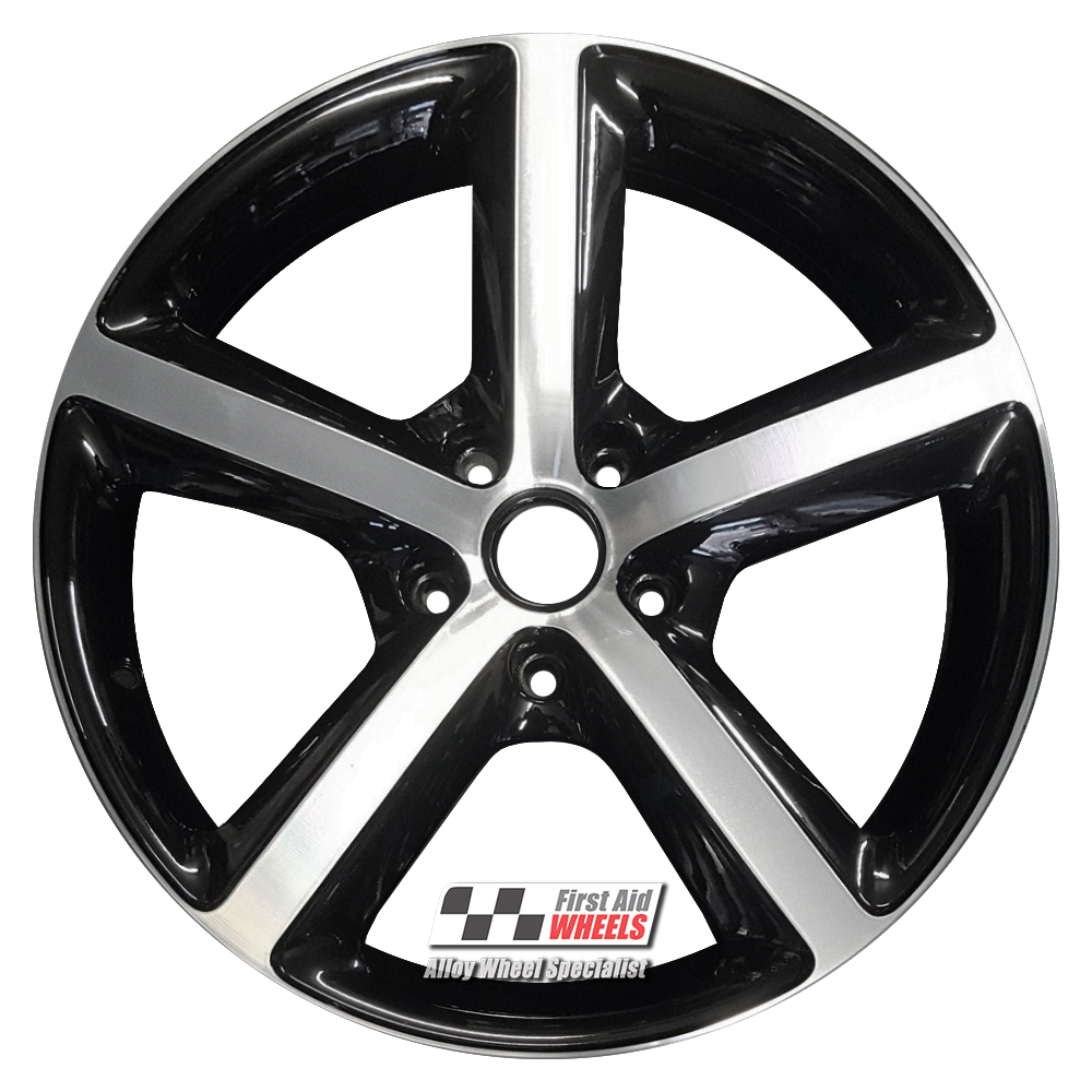 R173DBG EXCHANGE SERVICE - AUDI Q7 4x20" GENUINE 5 SPOKE GLOSS BLACK DIAMOND CUT ALLOY WHEELS