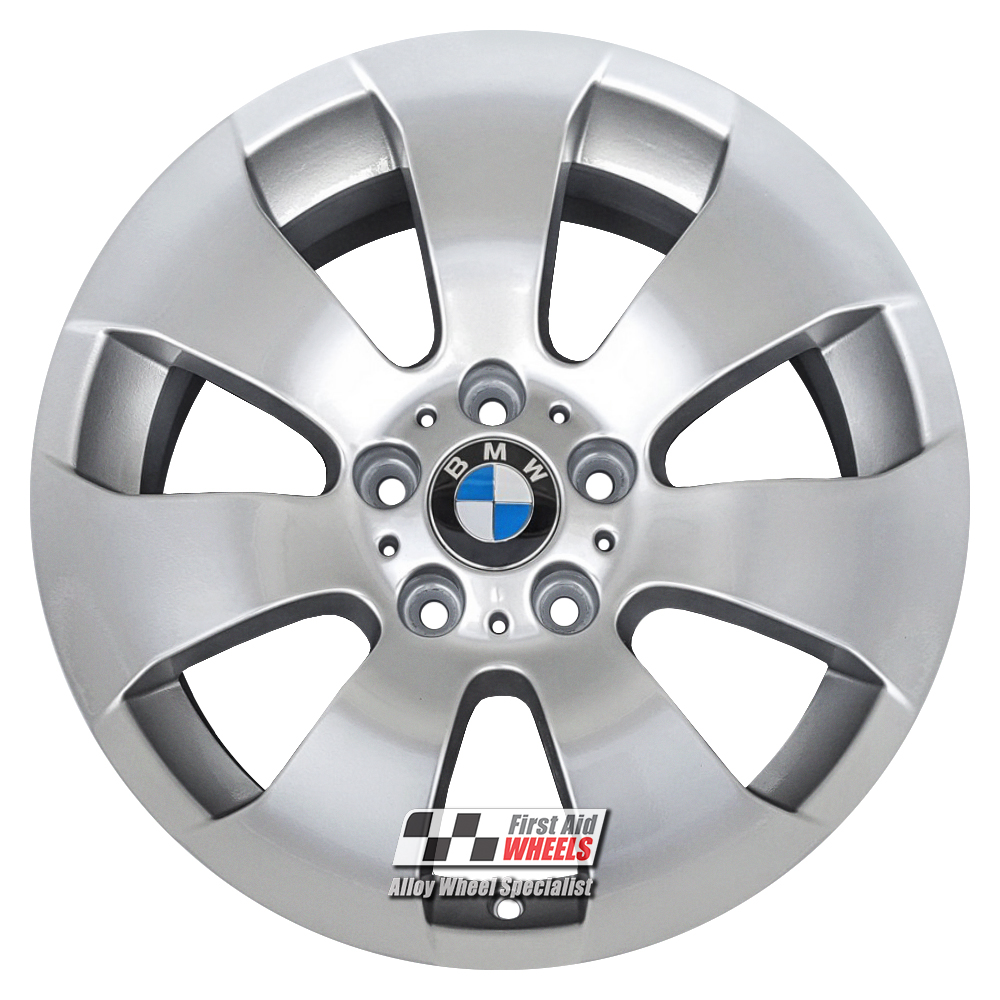 R181S EXCHANGE SERVICE - BMW 3 SERIES E90 E91 4x17" GENUINE STYLE 158 SILVER ALLOY WHEELS