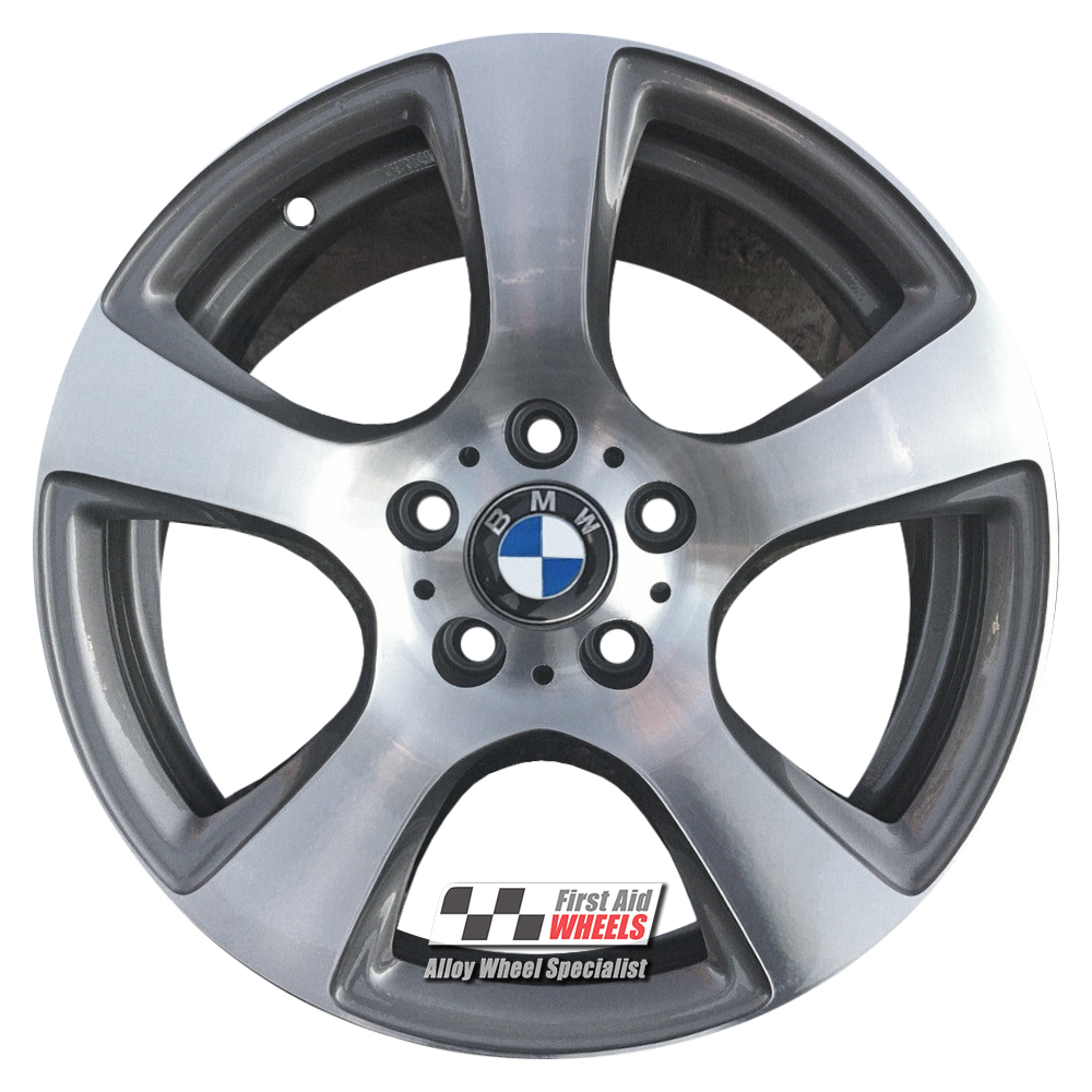 R184DCG EXCHANGE SERVICE - BMW 3 SERIES E90 4x17" GENUINE STYLE 157 GREY DIAMOND CUT ALLOY WHEELS