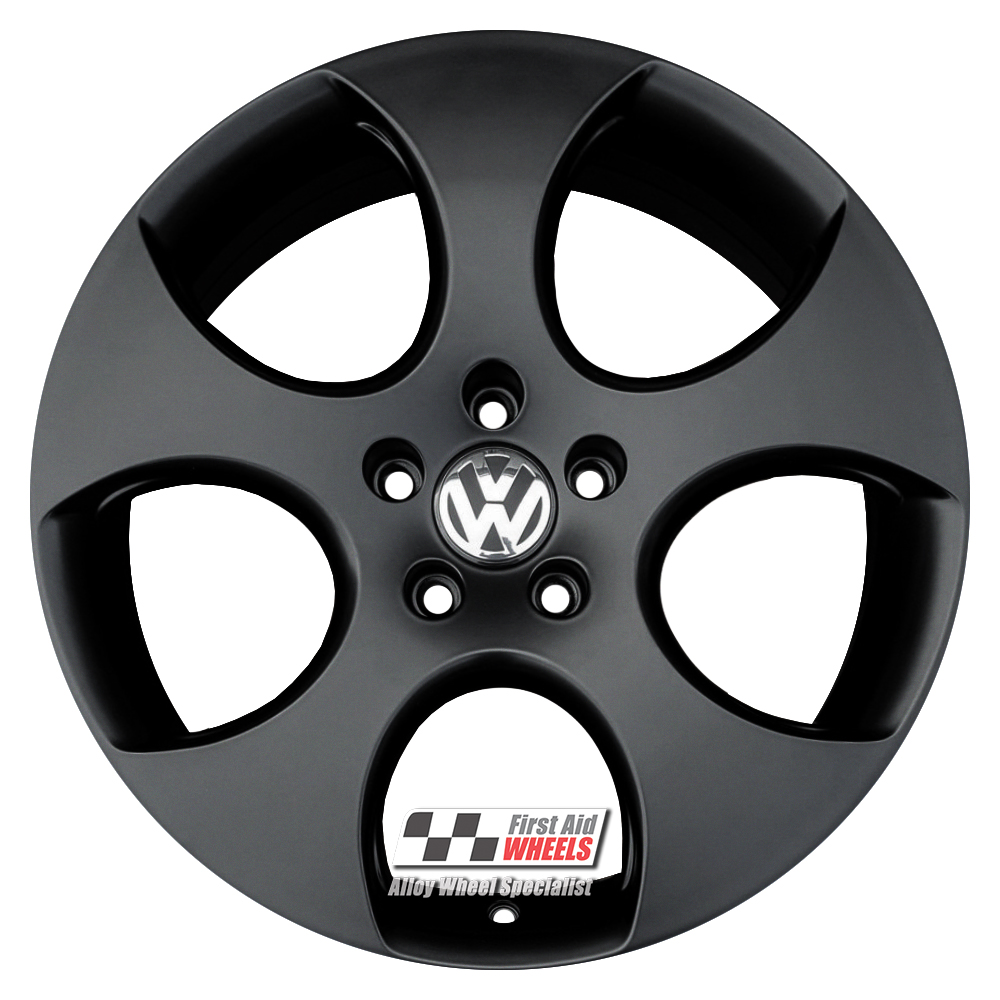 R210SB EXCHANGE SERVICE - VW GOLF GTI 4x18" GENUINE MONZA SATIN BLACK ALLOY WHEELS