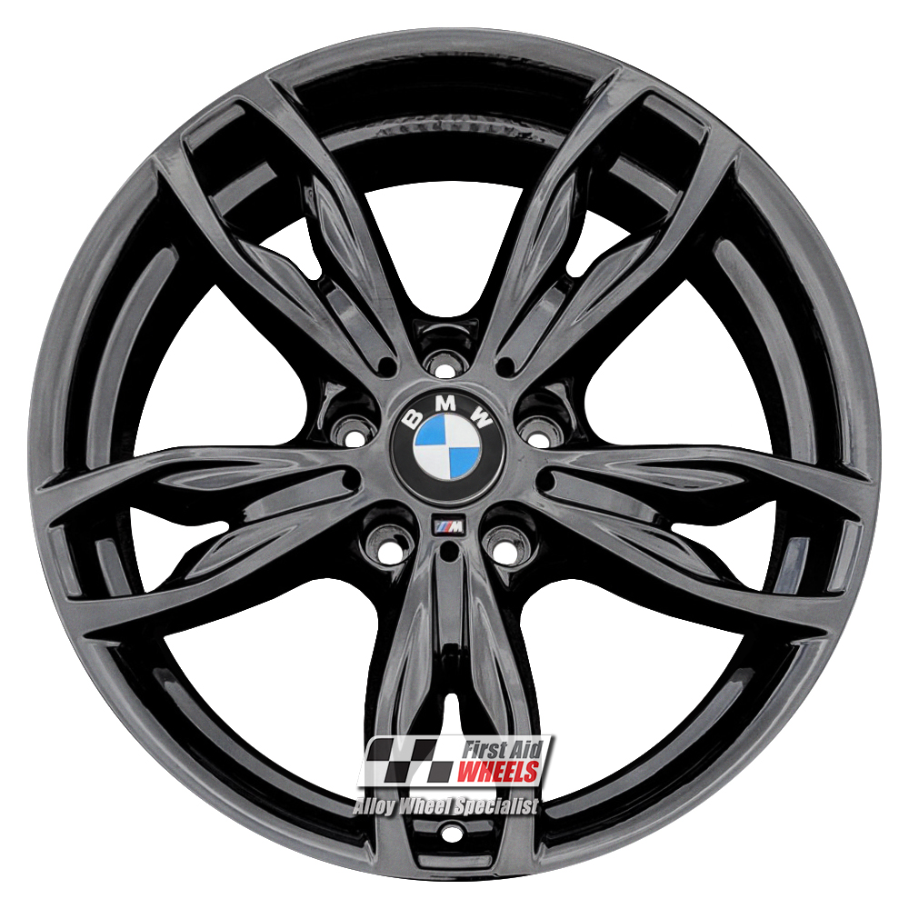 R267BG EXCHANGE SERVICE - BMW M135i M140i M235i 4x18" GENUINE 436M GLOSS BLACK ALLOY WHEELS