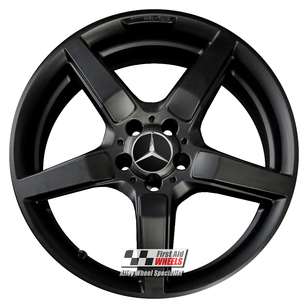 R316SB EXCHANGE SERVICE - MERCEDES CLS C218 4x19" AMG 5 SPOKE SATIN BLACK ALLOY WHEELS