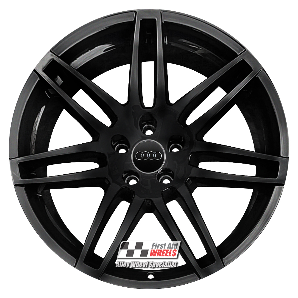 R328GB EXCHANGE SERVICE - AUDI A6 C6 4x19" GENUINE LE MANS GLOSS BLACK ALLOY WHEELS