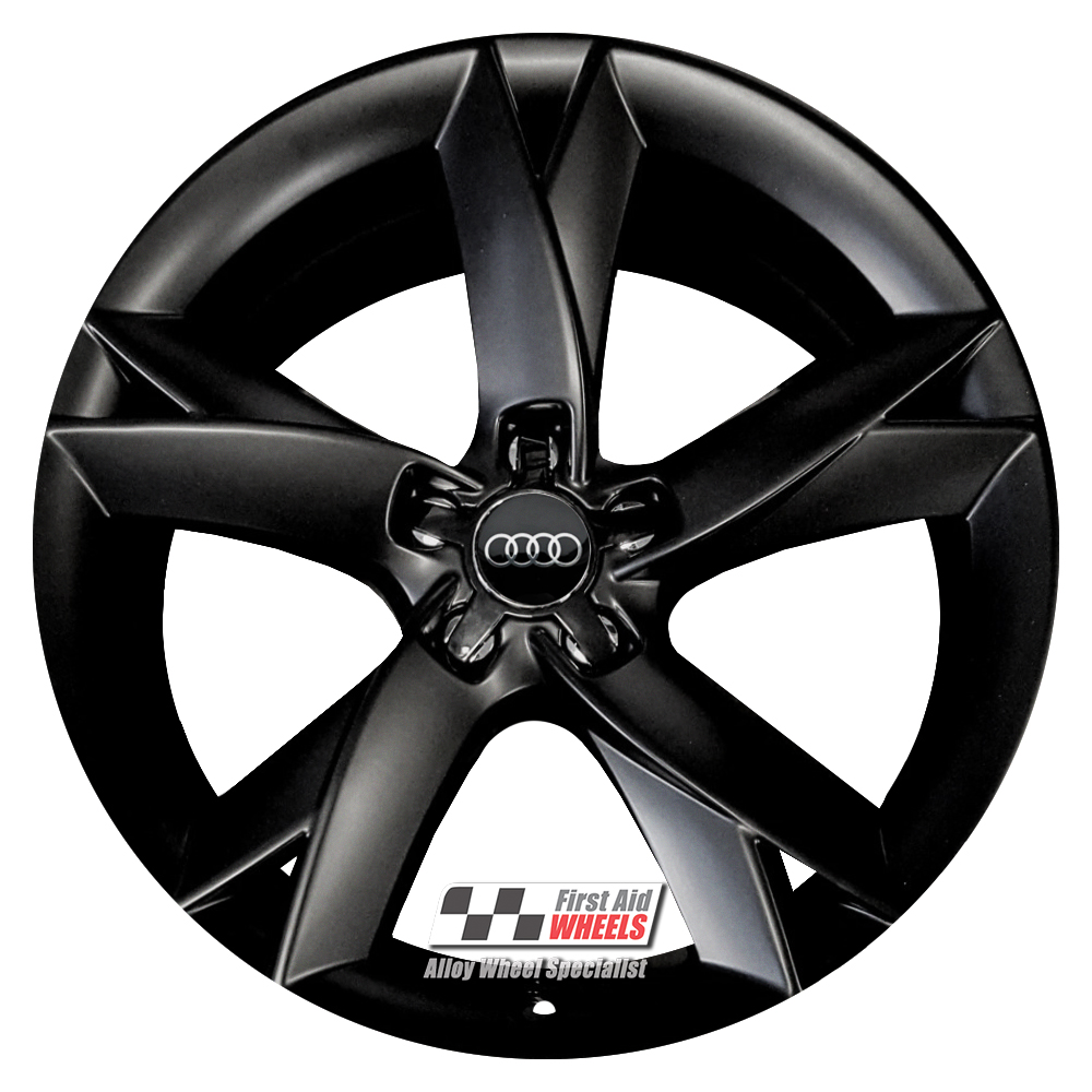 R335SB EXCHANGE SERVICE - AUDI A5 8T 4x19" GENUINE Y SPOKE SATIN BLACK ALLOY WHEELS