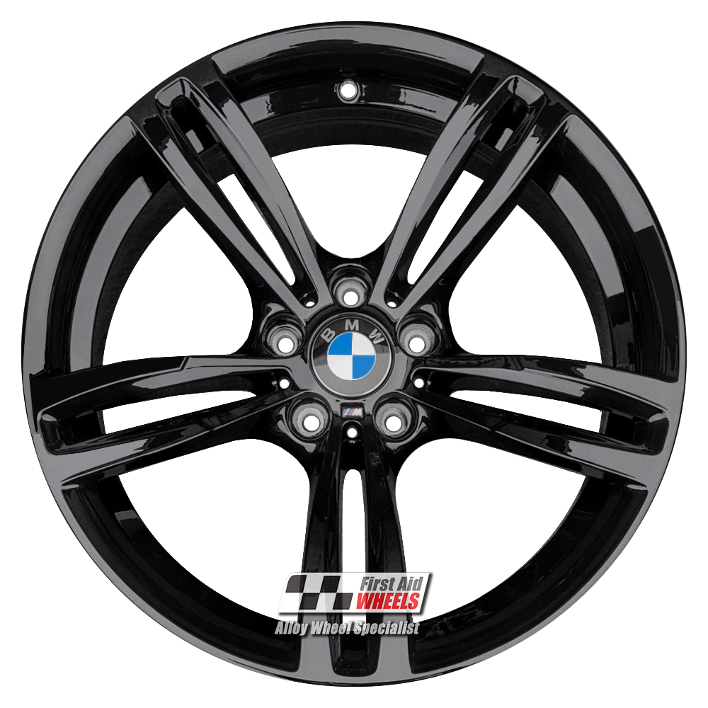 R348GB EXCHANGE SERVICE - BMW M2 M3 M4 4x19" GENUINE STYLE 437M GLOSS BLACK ALLOY WHEELS