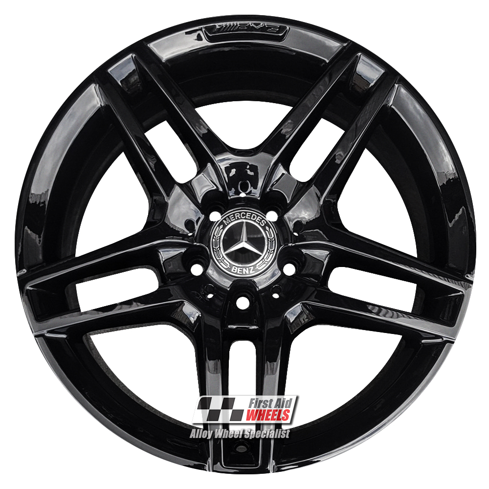 R409GB EXCHANGE SERVICE - MERCEDES E CLASS S212 W212 4x18" AMG GLOSS BLACK ALLOY WHEELS