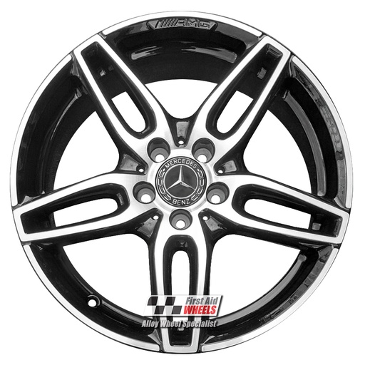 R438DCG EXCHANGE SERVICE - MERCEDES A CLASS W176 B CLA 4x18" AMG GREY DIAMOND CUT OEM ALLOY WHEELS