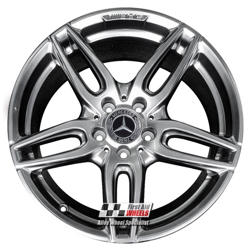 R438SC EXCHANGE SERVICE - MERCEDES A CLASS W176 B CLA 4x18" AMG SHADOW CHROME OEM ALLOY WHEELS