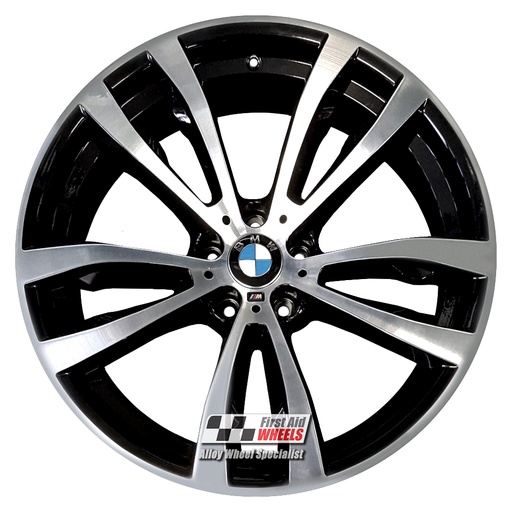 R448DCB EXCHANGE SERVICE - BMW X5 F15 X6 F16 4x20" GENUINE STYLE 469M GLOSS BLACK DIAMOND CUT ALLOY WHEELS