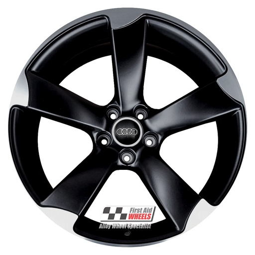 R449DBS EXCHANGE SERVICE - AUDI A5 8T S5 4x19" GENUINE ROTOR SATIN BLACK DIAMOND CUT ALLOY WHEELS