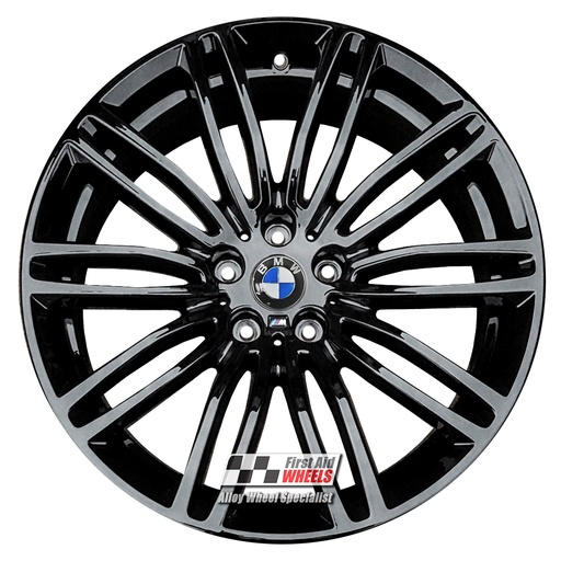 R490GB EXCHANGE SERVICE - BMW 5 SERIES G30 4x19" GENUINE STYLE 664M GLOSS BLACK ALLOY WHEELS