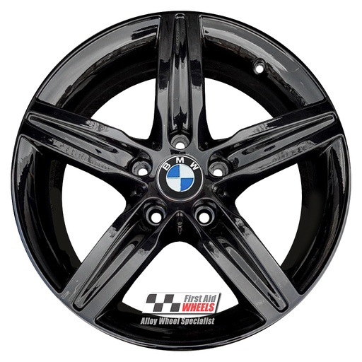 R498GB EXCHANGE SERVICE - BMW 1 2 SERIES 4x17" GENUINE STYLE 379 GLOSS BLACK ALLOY WHEELS