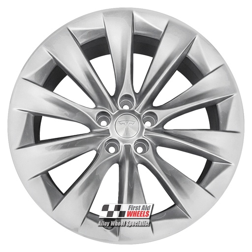 R510S EXCHANGE SERVICE - TESLA MODEL X 4x20" GENUINE SLIPSTREAM SILVER ALLOY WHEELS