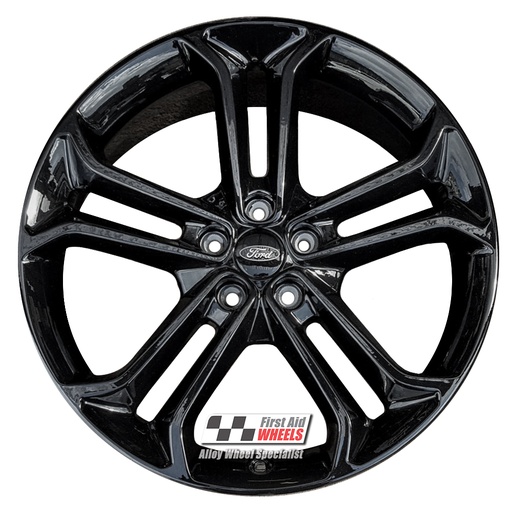 R561GB EXCHANGE SERVICE - FORD FOCUS ST 4x19" GENUINE 5 TWIN SPOKE GLOSS BLACK ALLOY WHEELS