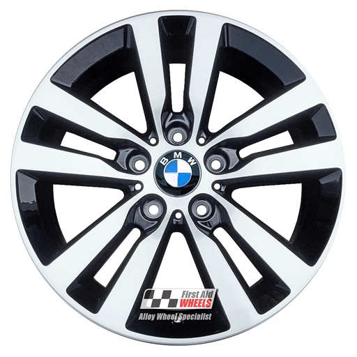 R573DCB EXCHANGE SERVICE - BMW 1 2 SERIES 4x17" GENUINE STYLE 655 GLOSS BLACK DIAMOND CUT ALLOY WHEELS