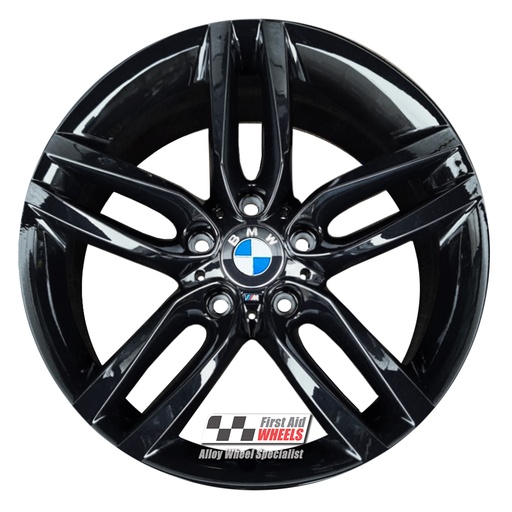 R579GB EXCHANGE SERVICE - BMW 1 2 SERIES 4x18" GENUINE STYLE 461M GLOSS BLACK ALLOY WHEELS