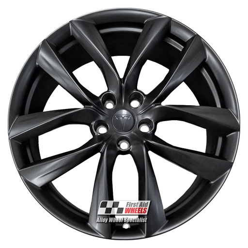 R582SB EXCHANGE SERVICE - TESLA MODEL S 4x21" GENUINE ARACHNID SATIN BLACK ALLOY WHEELS