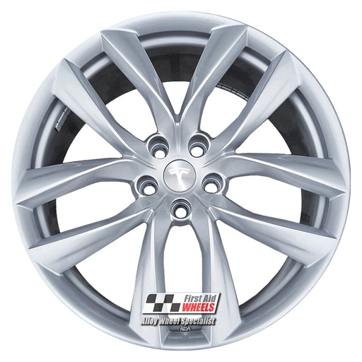 R582S EXCHANGE SERVICE - TESLA MODEL S 4x21" GENUINE ARACHNID SILVER ALLOY WHEELS