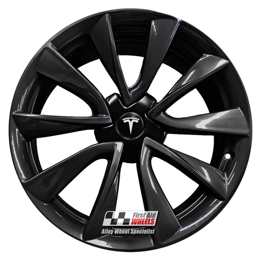 R588GB EXCHANGE SERVICE - TESLA MODEL 3 4x19" GENUINE SPORT GLOSS BLACK ALLOY WHEELS