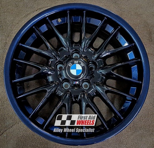 R100OB EXCHANGE SERVICE - BMW 3 E46 4x18" GENUINE STYLE 72M MV1 ORIENT BLUE ALLOY WHEELS