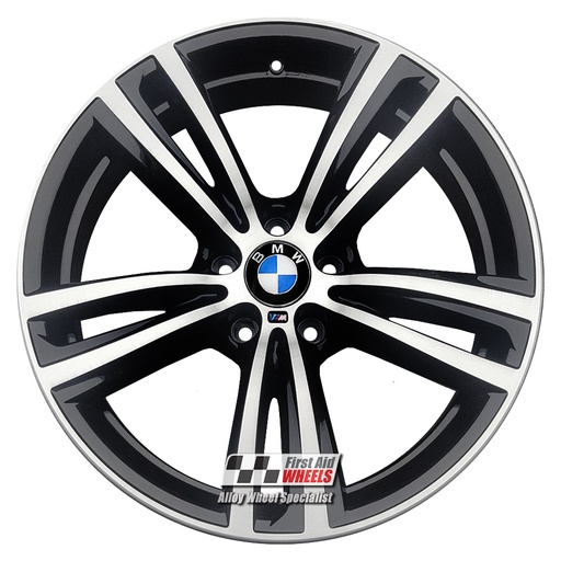 R345DCB EXCHANGE SERVICE - BMW 3 / 4 SERIES 4x19" GENUINE 442M BLACK DIAMOND CUT ALLOY WHEELS