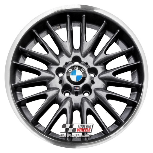 R100DCA EXCHANGE SERVICE - BMW 3 E46 4x18" GENUINE STYLE 72M MV1 ANTHRACITE DIAMOND EDGE ALLOY WHEELS