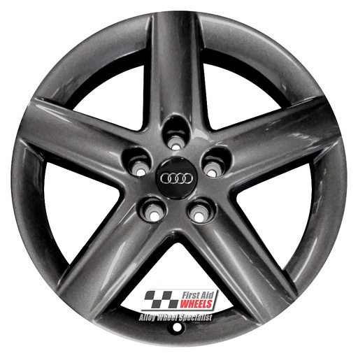 R114AD EXCHANGE SERVICE - AUDI A3 8P 4x17" GENUINE 5 SPOKE DARK ANTHRACITE ALLOY WHEELS