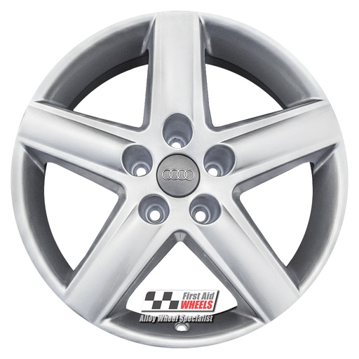 R114S EXCHANGE SERVICE - AUDI A3 8P 4x17" GENUINE 5 SPOKE SILVER ALLOY WHEELS