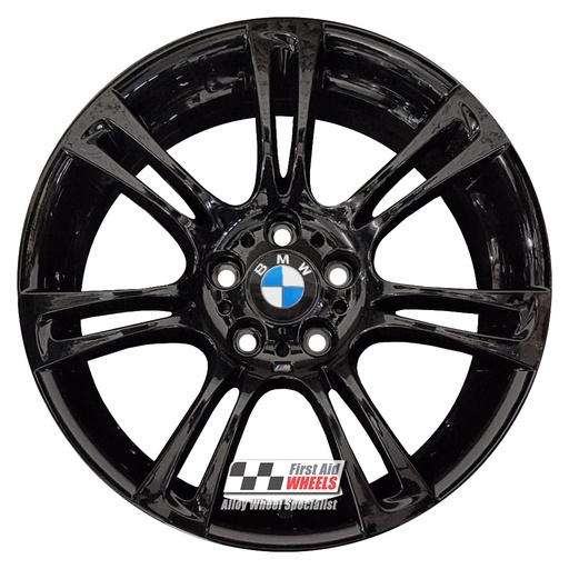 R117GB EXCHANGE SERVICE - BMW 5 6 SERIES 4x18" GENUINE 350M GLOSS BLACK ALLOY WHEELS