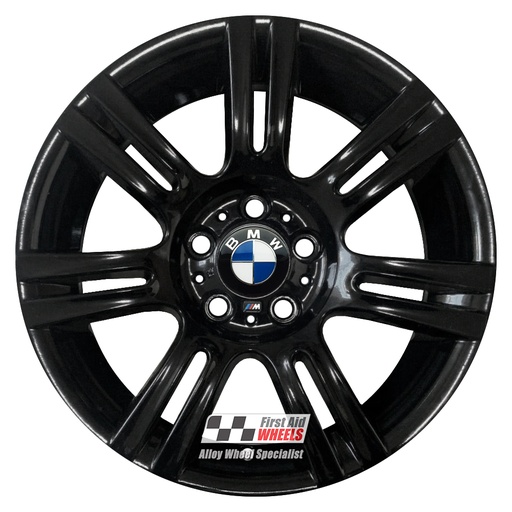 R140GB EXCHANGE SERVICE - BMW 3 SERIES 4x17" GENUINE STYLE 194M GLOSS BLACK ALLOY WHEELS