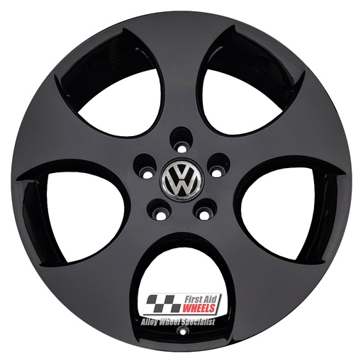 R210GB EXCHANGE SERVICE - VW GOLF GTI 4x18" GENUINE MONZA GLOSS BLACK ALLOY WHEELS