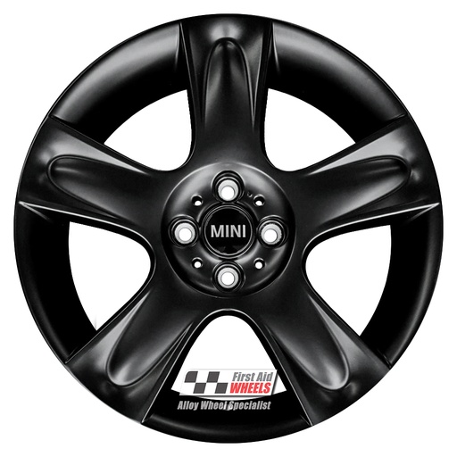 R211SB EXCHANGE SERVICE - MINI COOPER S 4x17" GENUINE R91 BULLET SATIN BLACK ALLOY WHEELS