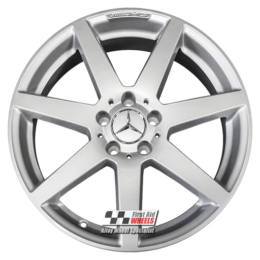 R244S EXCHANGE SERVICE - MERCEDES C CLASS 4x18" GENUINE AMG 7 SPOKE SILVER ALLOY WHEELS