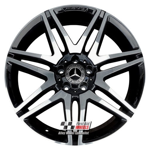 R287DCB EXCHANGE SERVICE - MERCEDES E CLASS A207 C207 4x19" GENUINE AMG GLOSS BLACK DIAMOND CUT ALLOY WHEELS