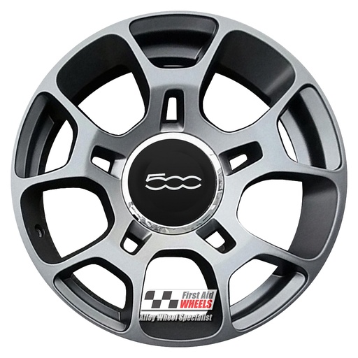 R292MA EXCHANGE SERVICE - FIAT 500 4x16'' GENUINE MATT ANTHRACITE ALLOY WHEELS