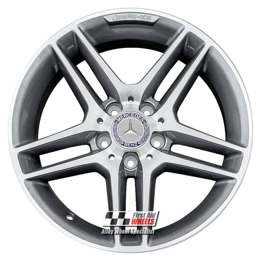 R294DCG EXCHANGE SERVICE - MERCEDES C CLASS W204 4x17" GENUINE AMG GREY DIAMOND CUT ALLOY WHEELS