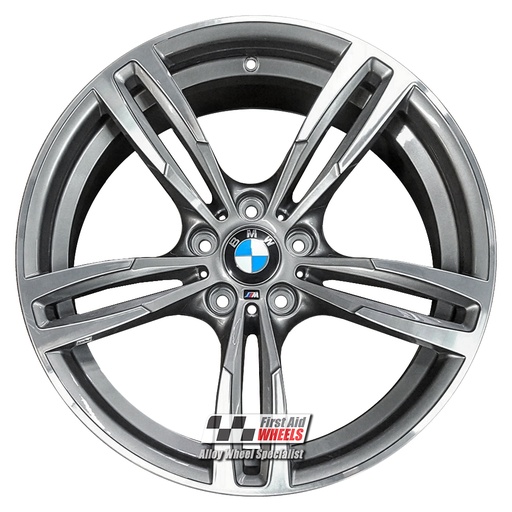 R348DFG EXCHANGE SERVICE - BMW M2 M3 M4 4x19" GENUINE STYLE 437M FERRIC GREY DIAMOND CUT ALLOY WHEELS