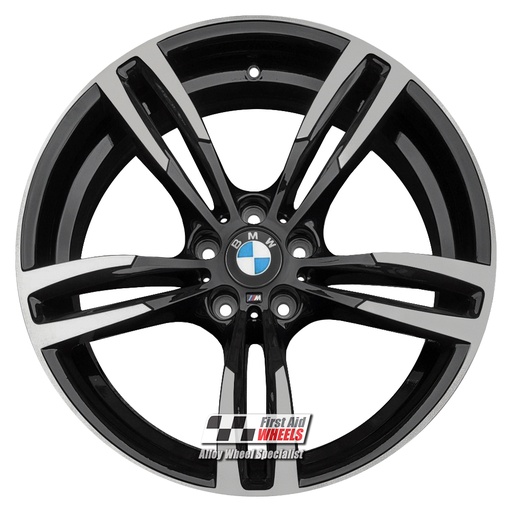 R348DSL EXCHANGE SERVICE - BMW M2 M3 M4 4x19" GENUINE STYLE 437M GLOSS BLACK DIAMOND CUT SMOKED LACQUER ALLOY WHEELS