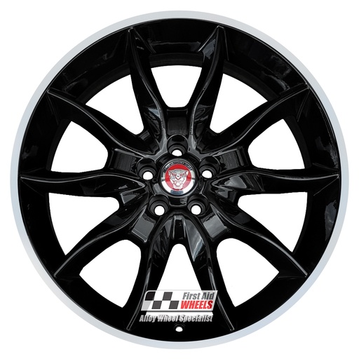 R351DCB EXCHANGE SERVICE - JAGUAR XF 4x20" GENUINE DRACO GLOSS BLACK DIAMOND CUT ALLOY WHEELS