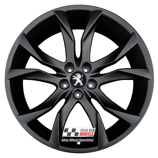 R393SB EXCHANGE SERVICE - PEUGEOT RCZ 4x19" GENUINE SORTILEGE SATIN BLACK ALLOY WHEELS